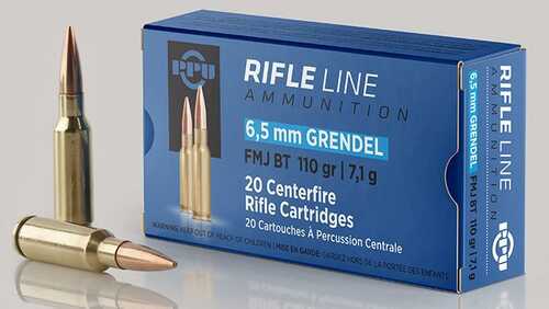 PPU Rifle Ammunition 6.5 Grendel FMJ 110 Grain 2756 Fps 20/ct