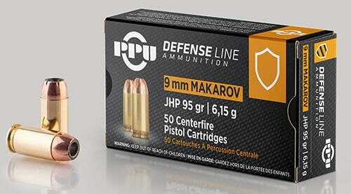 PRIVI Ammo 9x18mm Makarov Jacketed Hollow Point 95 Grain 50 Rounds