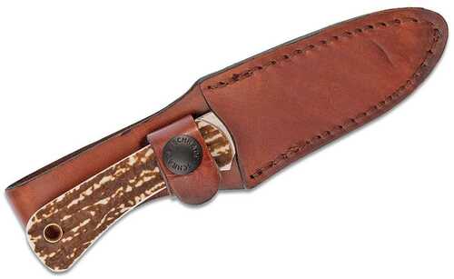 Schrade Uncle Henry 301Uh Fixed Knife 3-1/8" Drop Point Blade Brown With Leather Sheath