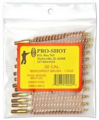 Pro-Shot Benchrest Phosphorus Bronze Rifle Cleaning Brushes - .30 Cal 12/Pk