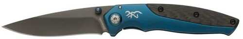 Browning Carbon Carry Knife 3" Drop Point Blade Blue