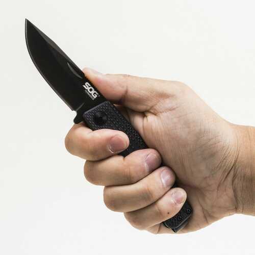 SOG Terminus Bowie Folding Knife 3" Blade Black