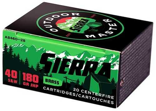 Sierra Sports Master Handgun Ammunition 40 S&w 180gr Jhp 985 Fps 20 Round