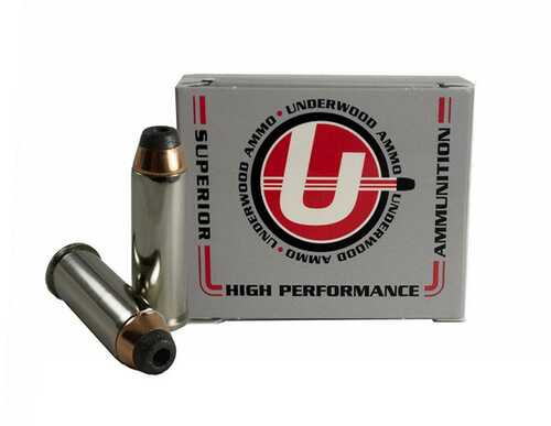 Underwood Ammo Handgun Ammunition 44 Rem Mag 200 Grain Jacketed Hollow Point 1650 Fps 20 Rounds