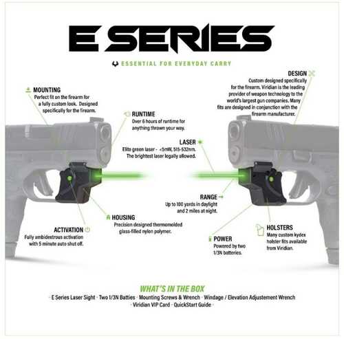 Viridian E Series Green Laser Black Ruger Max-9 w/ Kydex Holster IWB RH