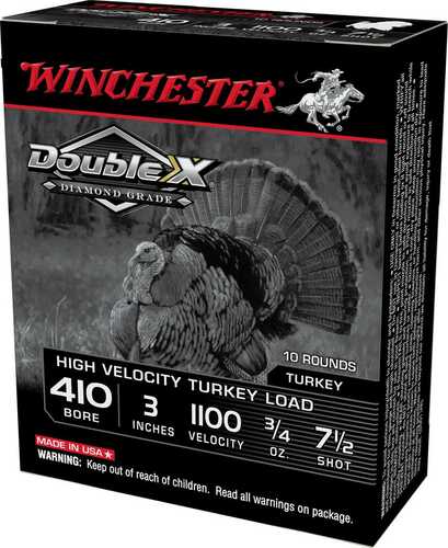 Winchester Double X Diamond Grade Turkey Shotshells .410 Gauge 3" 3/4 Oz 1100 Fps #7.5 Shot 10 Count