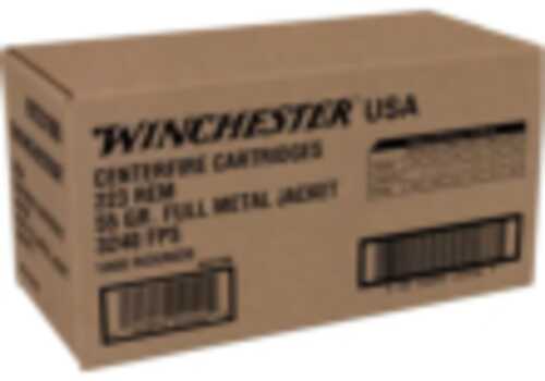 Winchester USA Lake City Rifle Ammunition .223 Rem 55Gr FMJ 3240 Fps 1000/ct (Case)