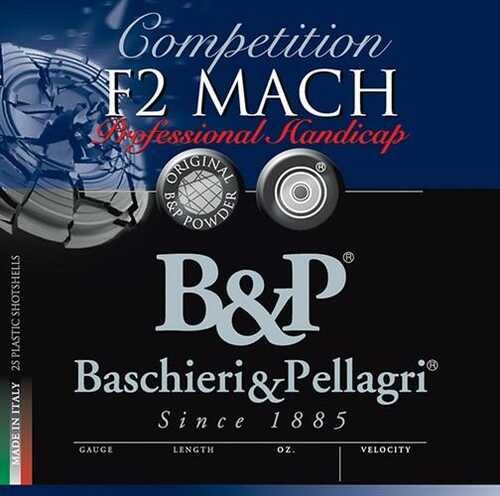B&P F2 Mach Professional Handicap Shotshells 12 Gauge 2-3/4" 1-1/8 Oz 1250 Fps #8 25 Rounds