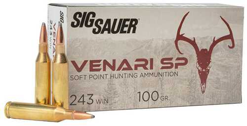 Sig Sauer Venari Sp Rifle Ammunition 243 Win 100gr Sp 2960 Fps 20 Round
