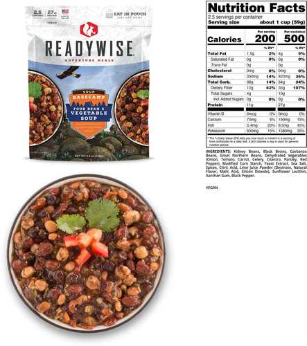 Readywise Basecamp Four Bean & Vegetable Soup- 5.2Oz