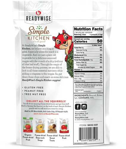Readywise Simple Kitchen Buttered Broccoli - 0.6 Oz
