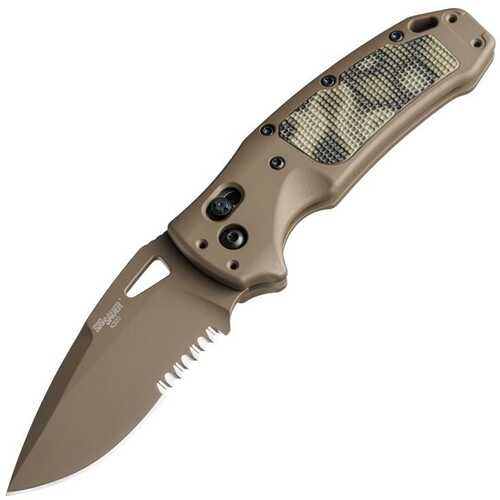 Hogue Sig K320 Scorpion AXG Knife 3 1/2" Drop Point Blade FDE