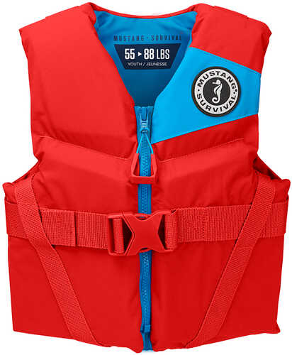 Mustang Survival Rev Youth Foam Vest Imperial Red 50-90 LBS