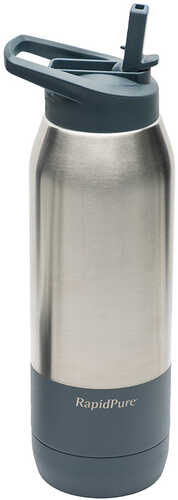 RapidPure 01600124 Purifier+ For Most 2.5" Water Bottles Silver Stainless Steel 3.5" X 11.1" Includes U