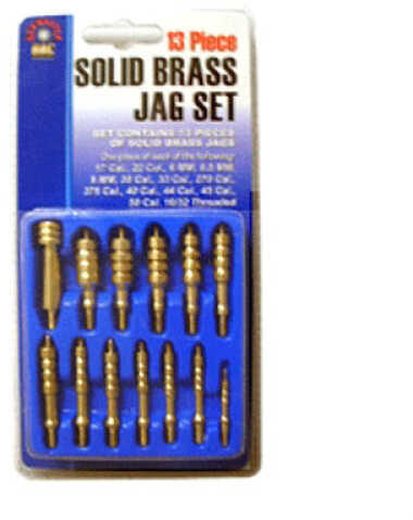 DAC Technologies Assorted Solid Brass Jag Set 13 Pieces includes .17 through .45 Caliber jags and one .50 BRT888