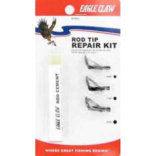 Eagle Claw Fishing Tackle Rod Tip Repair Kit 3 Black Tips With Glue BTAEC eBay