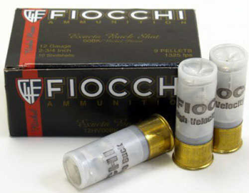 12 Gauge 10 Rounds Ammunition Fiocchi Ammo 2 3/4" 9 Pellets Nickel-Plated Lead #00 Buck
