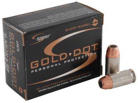 45 ACP 20 Rounds Ammunition Speer 230 Grain Hollow Point