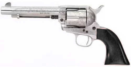 Taylor/Uberti 1873 SA Revolver White Finish Full Coverage Engraved with Polymer Black Grip .357 Magnum 5.5" Barrel
