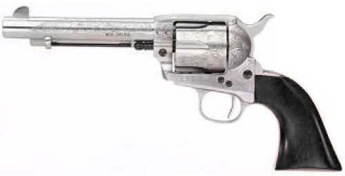 Taylor/Uberti 1873 SA Revolver White Finish Full Coverage Engraved with Polymer Black Grip .357 Magnum 5.5" Barrel
