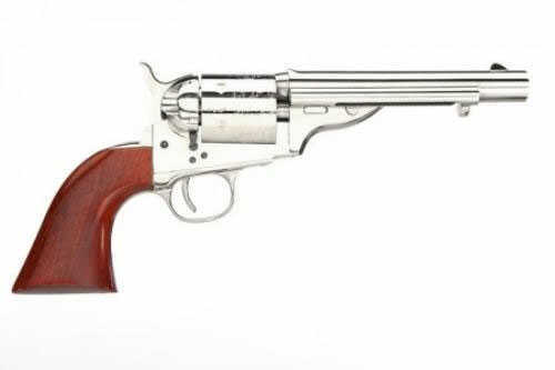 <span style="font-weight:bolder; ">Uberti</span> Open Top Early Model Revolver 38 Special Navy Grip 5.5" Round Barrel Nickel Plated