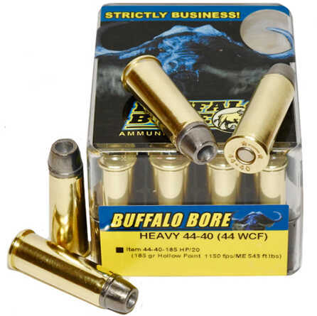 Click to see larger image. 44-40 Winchester 20 Rounds Ammunition Buffalo Bore 185 Grain Lead Hollow Point