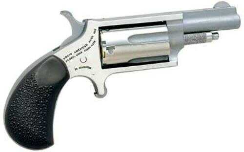 North American Arms Mini Revolver Single Action 22WMR 1.625" Barrel Steel Frame Stainless Finish Rubber Grips Fixed Sights 5Rd NAA-22MCR