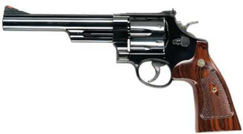 Click to see larger image. Smith & Wesson Model 29 Double Action Large Revolver 44 Mag 6.5" Barrel Carbon Frame Blue Finish Wood Grip Adjustable Sights 6 Round 150145