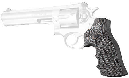 Hogue GP100/Super Redhawk Grips Piranha G10 G-Mascus with Finger Grooves, Black/Gray