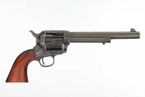 <span style="font-weight:bolder; ">Uberti</span> 1873 Cattleman Old Model Frame Revolver Military Cartouche Grip Case Hardened 45 Colt 7.5" Barrel