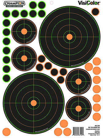 Champion Traps and Targets Peel Stick 50 Yards Sight In Bullseye Variety Package of