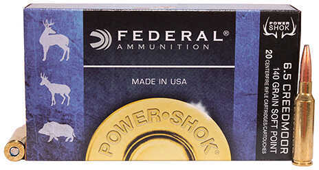6.5 <span style="font-weight:bolder; ">Creedmoor</span> 20 Rounds Ammunition Federal Cartridge 140 Grain Soft Point