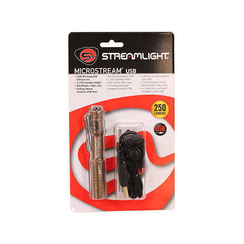 Streamlight MicroStream with 5" USB Cord Coyote, Clam Package