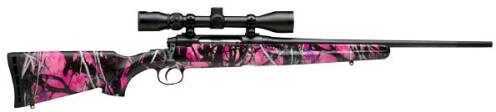 Savage Arms Axis Bolt Action Rifle Youth Package With Scope 243 Winchester 20" Barrel Blued/Muddy Girl Camo