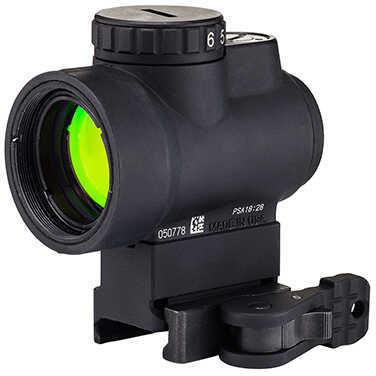 <span style="font-weight:bolder; ">Trijicon</span> Miniature Rifle Optic (MRO) Sight 2.0 MOA Adjustable Green Dot with Full Co-Witness Levered QR Mount, Matte Bla