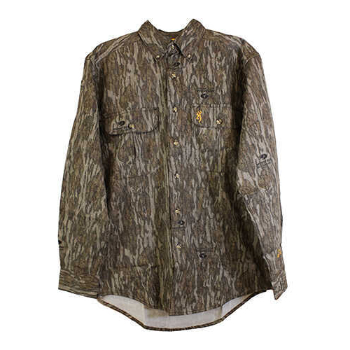 Browning Wasatch-CB Long Sleeve Shirt Mossy Oak Original Bottomlands, Medium