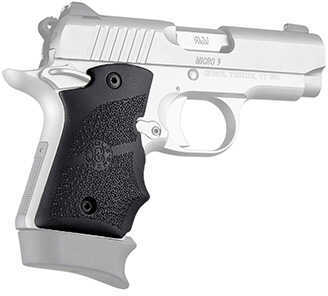 Hogue <span style="font-weight:bolder; ">Kimber</span> Micro 9 Ambi Safety Rubber Grip with Finger Grooves Black