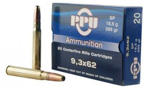 9.3X62mm 20 Rounds Ammunition Prvi Partizan 285 Grain Jacketed Soft Point