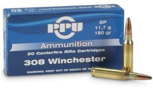 308 Winchester 20 Rounds Ammunition Prvi Partizan 180 Grain Jacketed Soft Point