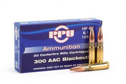 300 AAC Blackout 20 Rounds Ammunition Prvi Partizan 125 Grain Hollow Point Boat Tail