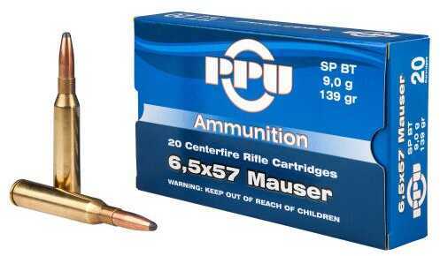 6.5X57mm Mauser 20 Rounds Ammunition Prvi Partizan 139 Grain Jacketed Soft Point