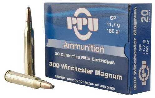 300 Winchester Magnum 20 Rounds Ammunition Prvi Partizan 180 Grain Soft Point