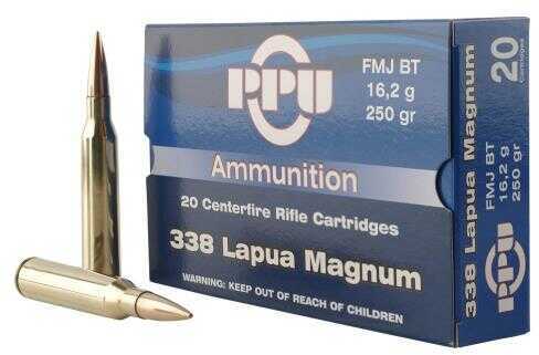 338 <span style="font-weight:bolder; ">Lapua</span> <span style="font-weight:bolder; ">Magnum</span> 10 Rounds Ammunition Prvi Partizan 250 Grain Full Metal Jacket