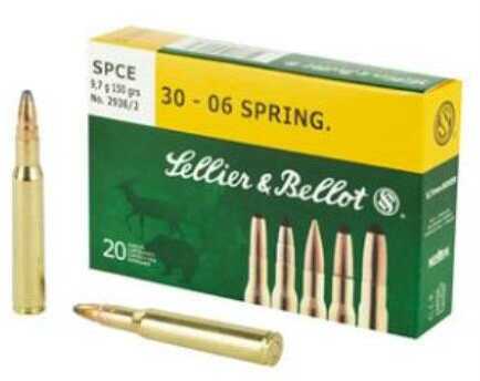 30-06 <span style="font-weight:bolder; ">Springfield</span> 20 Rounds Ammunition Sellier & Bellot 150 Grain Soft Point