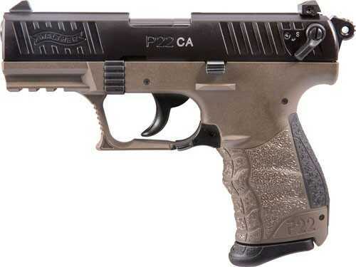 Walther P22 Ca Pistol 22 Lr 3.42" Barrel 10-shot Black Slide Fde Frame