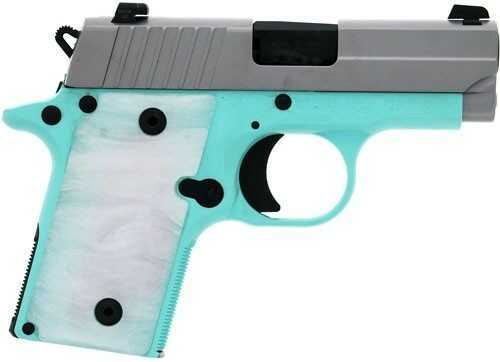 Sig P238 Pistol 380 ACP Robins Egg Blue Night Sight 7-shot Pearl-white Grip (talo)