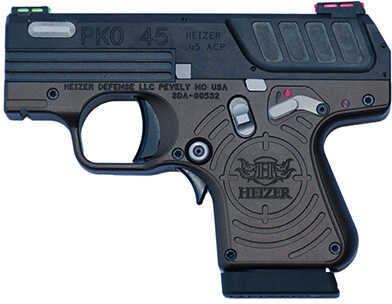 Heizer Defense PKO-45 Pocket Pistol .45 ACP , 7 Rounds, HiViz Sights, Brown with Black Barrel and Slide