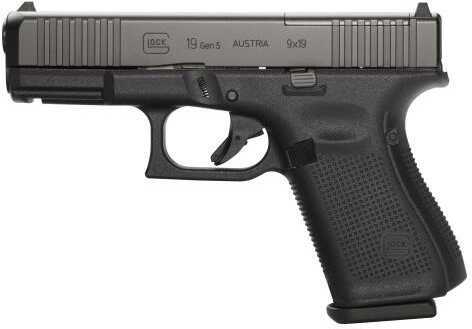 Glock G19 Gen 5 MOS Semi Automatic Pistol 9mm Luger 4.02" Barrel 10 Round Black Polymer Frame