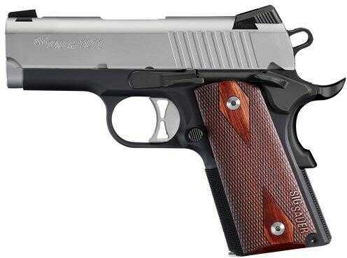 Sig Sauer 1911 Ultra Compact Single 9mm Luger 3.3" Barrel 8 Round Capacity Rosewood Grip Black Nitron Stainless Steel