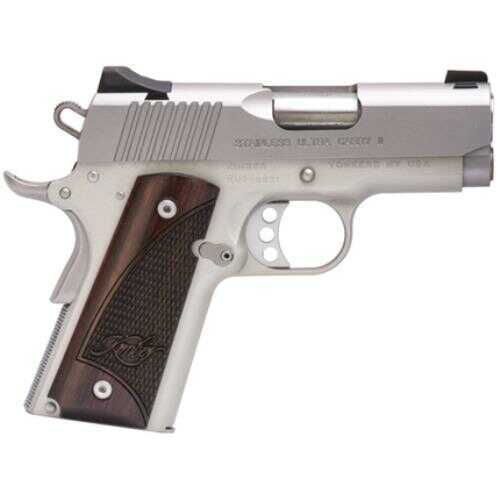 <span style="font-weight:bolder; ">Kimber</span> Stainless Ultra Carry II .45 ACP 3" Barrel SS Pistol Fiber Optic Front Low Profile Rear Sights 7rd Magazine Rosewood Grips